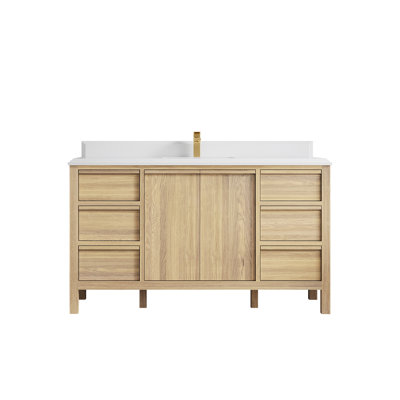 Chêne blanc Elizabeth X P 22 po Meuble-lavabo simple en D