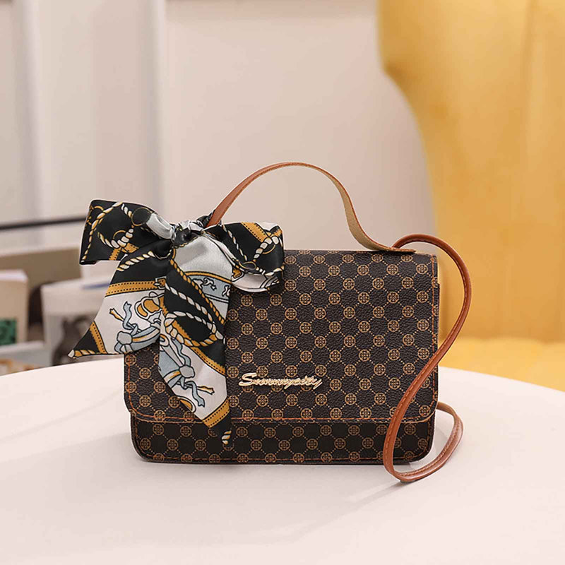 Sac à dos à bandoulière en cuir pour femme, Brown