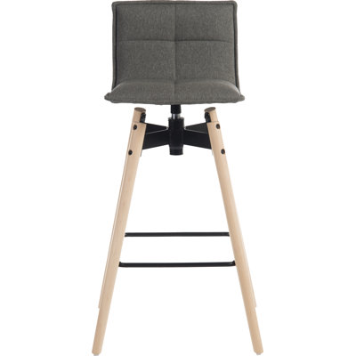 Jerri Swivel Upholstered Counter Stool with Solid Wood Frame