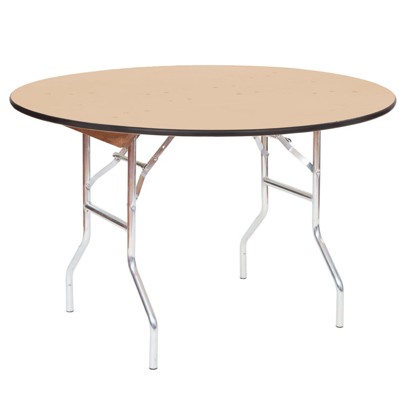 Table pliante portable WFT, H 30 po x L 48 po x P 48 po, Rebord en caoutchouc