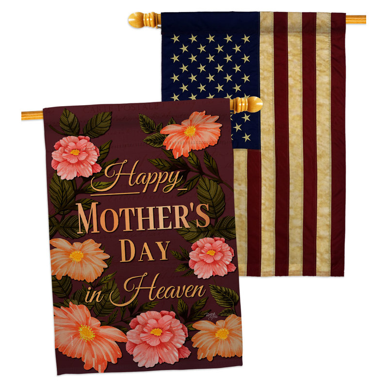 Double Sided 40 in. H x 28 in. W Polyester Mother's Day House Flag
