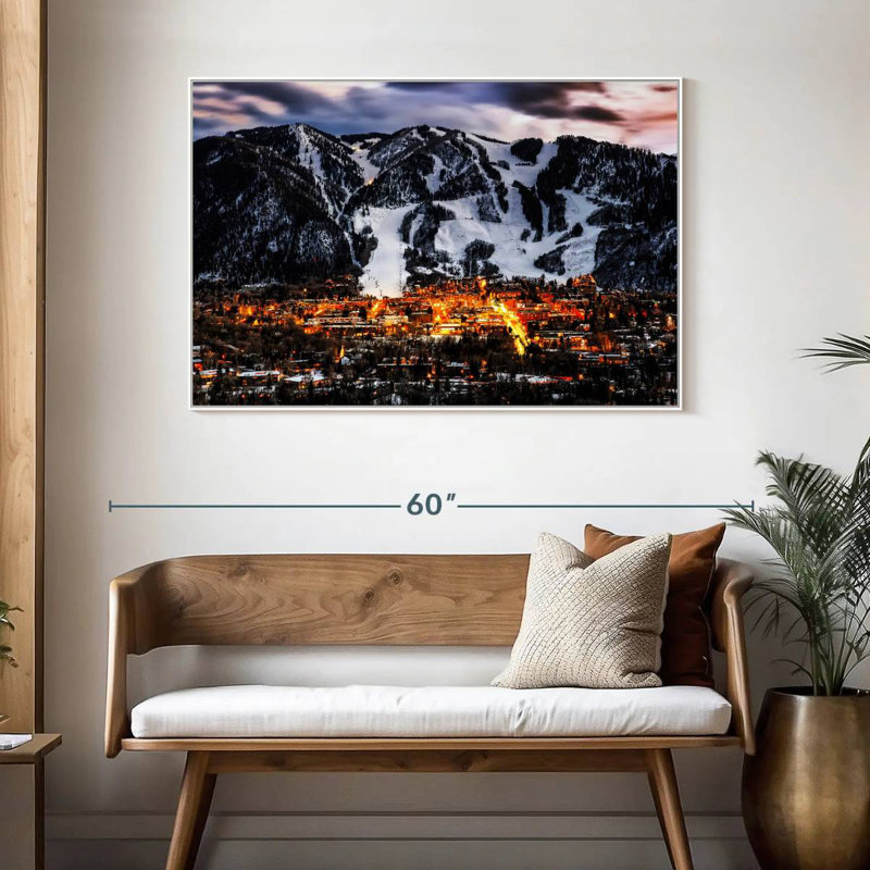 Aspen At Night, 46" X 31", Floating Frame White