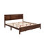 Style très grand lit avec finition noyer, tête de lit, DEL intégrée, charge, 10 lattes et rangement en pin, espace de rangement-14044653-14044654
