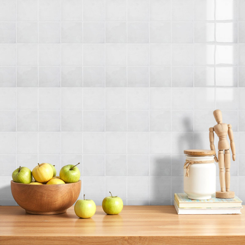 10Pcs Self-Adhesive Wall Tile Stickers, Light Grey