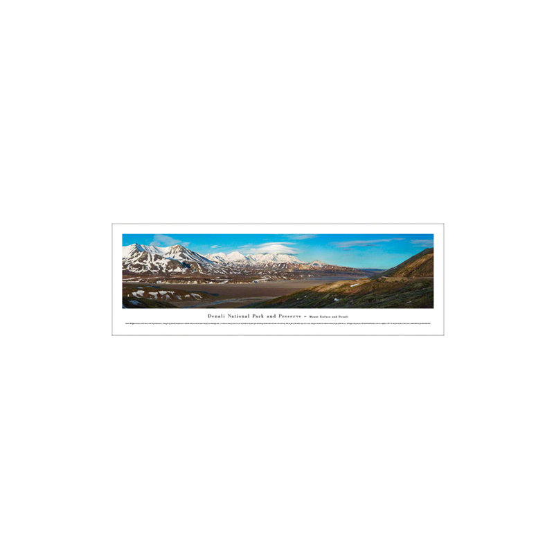 Impression panoramique du parc national de Denali, Mont Eielson et Denali, Unframed, H 13,5 po x l 40 po