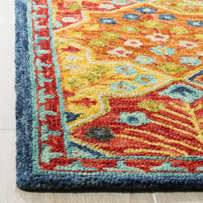 Tapis en laine touffeté à la main Poulin, Carré 3 pi