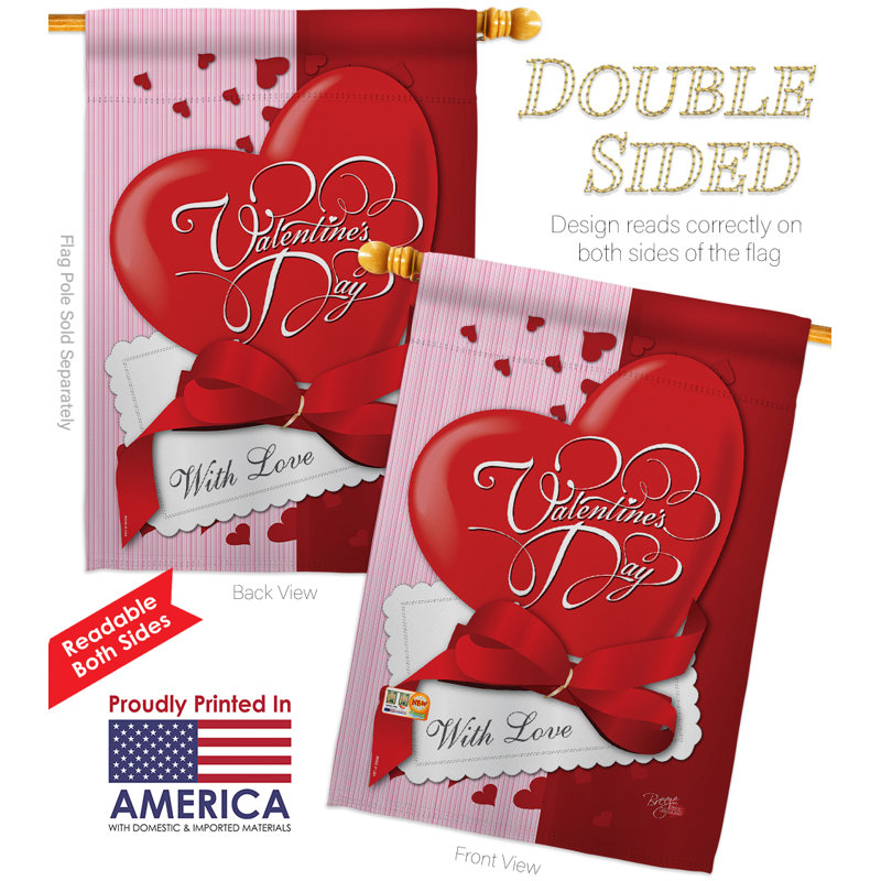 2 côtés en polyester 40 x 28 po love spring st ensemble de drapeau