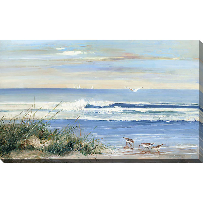 " Beach Combers " by Sally Swatland, Wrapped Canvas, 24" H x 40" W, No Frame