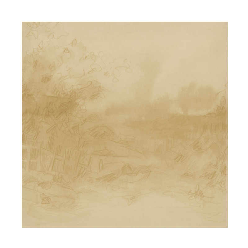 Art mural sur toile tendue - "Hazy Horizon Study I" de June Erica Vess pour décoration de salon, de chambre à coucher ou de bureau - 24 x 24