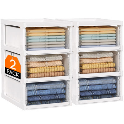 Tiroirs de rangement empilables | Organisateur de placard multifonctionnel et bacs coulissants pour salle de bain, cuisine et garde-manger, 3 niveaux, 1 paquet