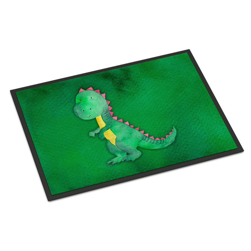 Tapis de porte extérieur antidérapant Ted Tyrannosaurus, H 0,25 po x l 27 po x P 18 po