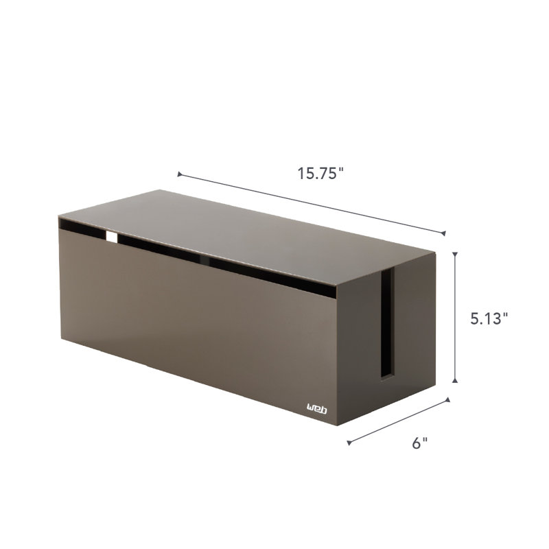 Gray Plastic Lidded Cable Management Box