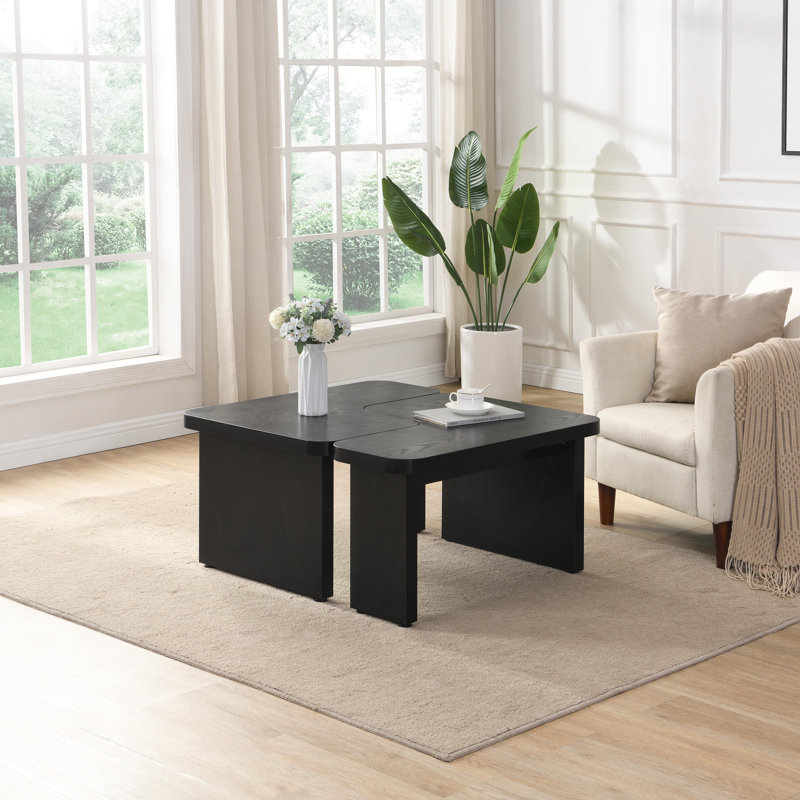 Table basse épissée, Noir