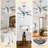 Eustolio 52'' DIY Shade Chrome Modern Ceiling Fan with Light and Remote, Reversible DC Motor Dimmable Fandelier-1423393912