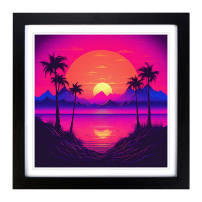 Sunset Vaporwave No.3 - Framed Print