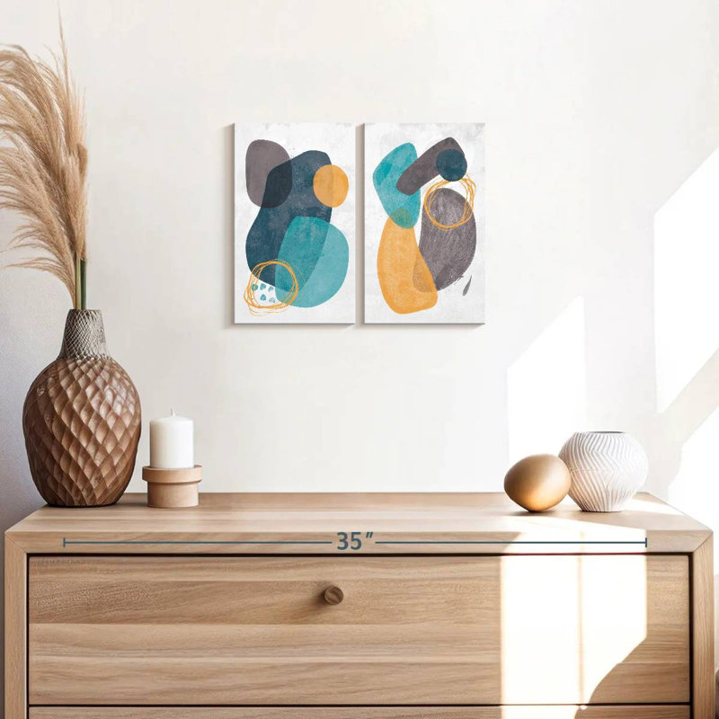 Abstract Tropical Haven Multi Piece Canvas Print, 12" H x 17" W x 1" D