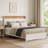 Farmhouse Bed Frame with Storage Headboard and Charging Station – White-1897736731
