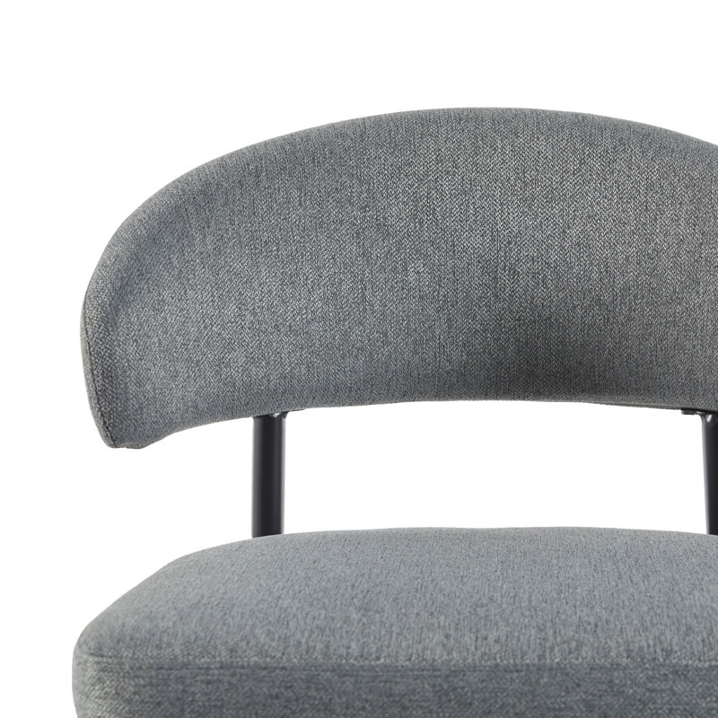 Jerwin Curved Back Upholstered Dining Chair, Charcoal