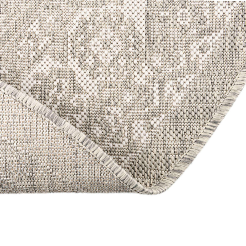 Tapis intérieur / extérieur beige Danera, Rond 4 pi