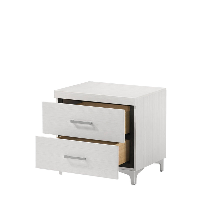 Heily 2-Drawer Nightstand in White