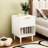 23.21'' H White Modern Nightstand With One Drawer And Open Shelving, Gold - Trimmed Knob, Bedroom Decor Element, Stable Base Design