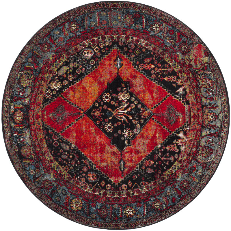Tapis performance oriental rétro Imarion, Rond 3 pi