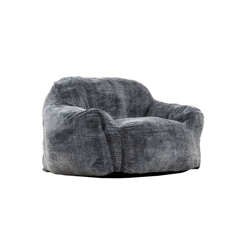 Fauteuil à billes en mousse viscoélastique souple avec accoudoirs, fauteuil à billes moderne, gris-bleu