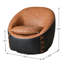 Fauteuil demi-tonneau pivotant en cuir véritable l 32,3 po-1447248618