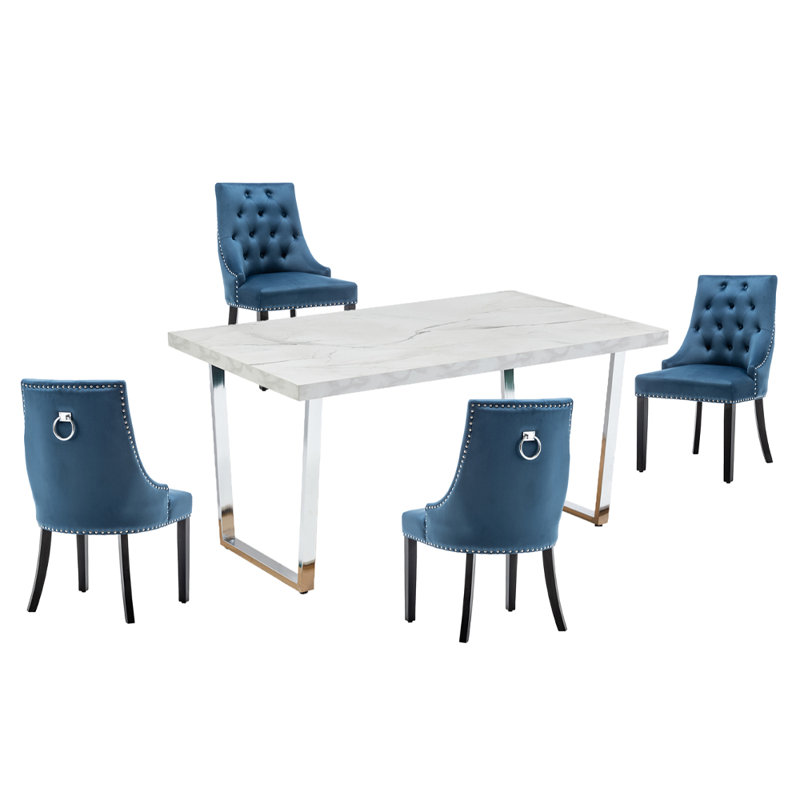 Lyra 4 - Person Dining Set, Blue