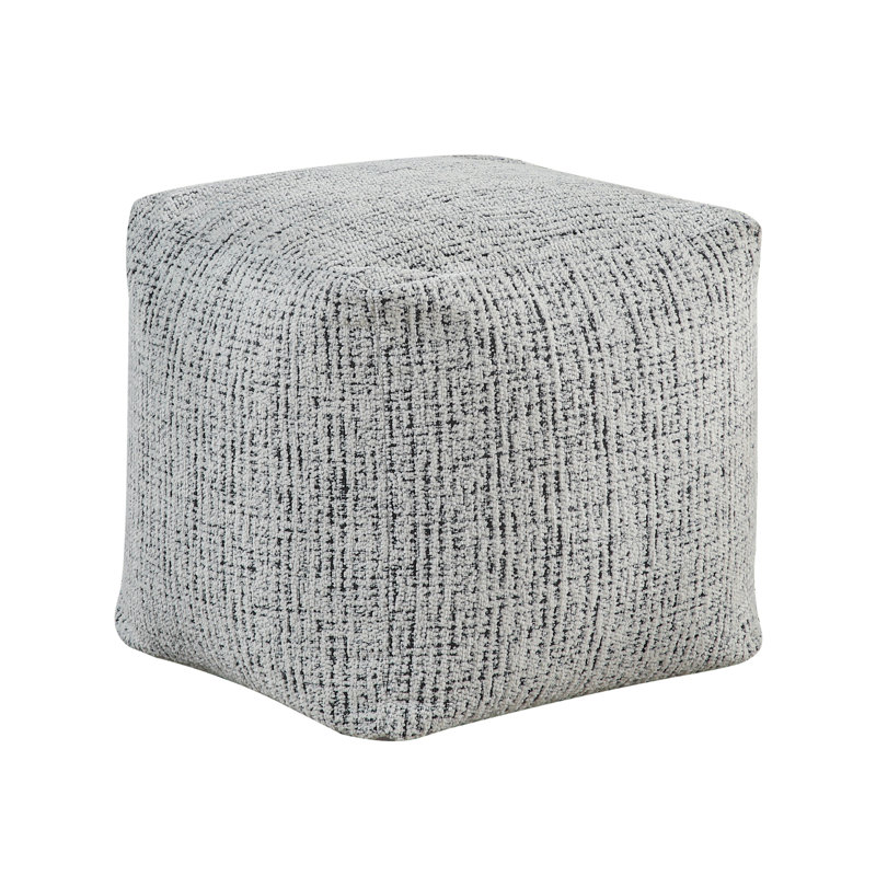Pouf carré en tissu d'ameublement en chenille, repose-pieds, repose-pieds antidérapant et fauteuil à billes, Chenille - gris
