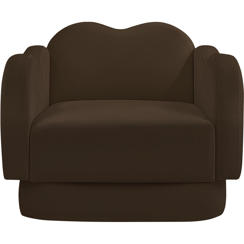 Chaise rembourrée Rainald, Velours brun