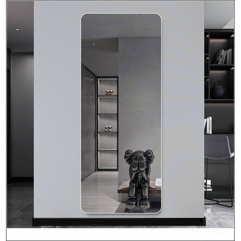 60x15 Inch Full Body Mirror for Living Room and Bedroom, Wall-Mounted with Round Angles and Aviation-Grade Aluminum Frame
