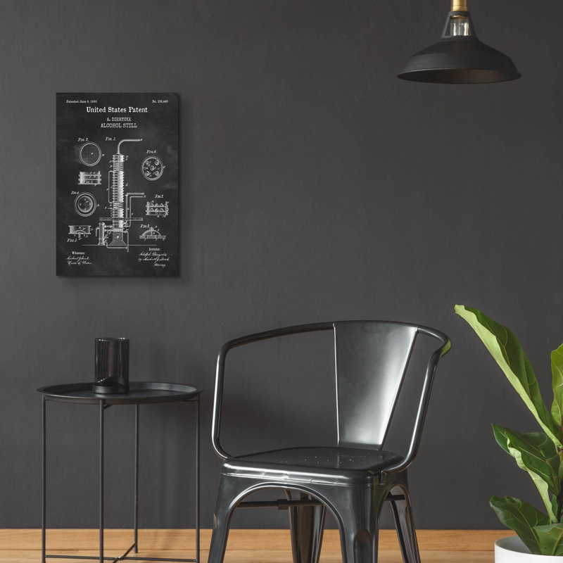 «Alols Still Blueprint Vernis Chalkboard», art mural en verre acrylique, H 24 po x l 16 po x P 0,2 po