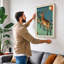 Leaping Deer Japandi - Wrapped Canvas-1822033308-1822033311