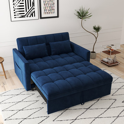Pull Out Couch 3 In 1 Sleeper Loveseat Convertible, 51