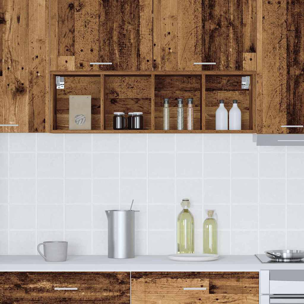 Vidaxl Hanging Cabinet With Storage Riga Old Wood 30 X 29.5 X 100 Cm