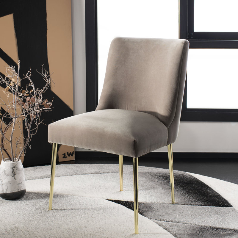 Pine Lake 20.25'' H Upholstered Side Chair, Velvet Mouse Gray