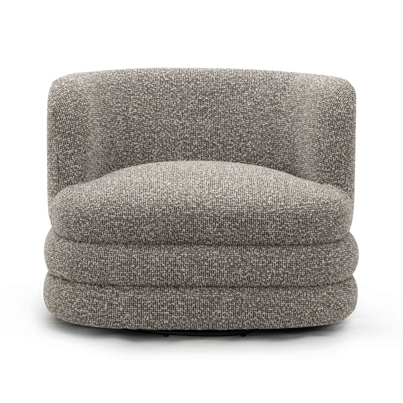 Astor Heathered Grey Boucle Swivel Hotel Lounge Chair, Gray