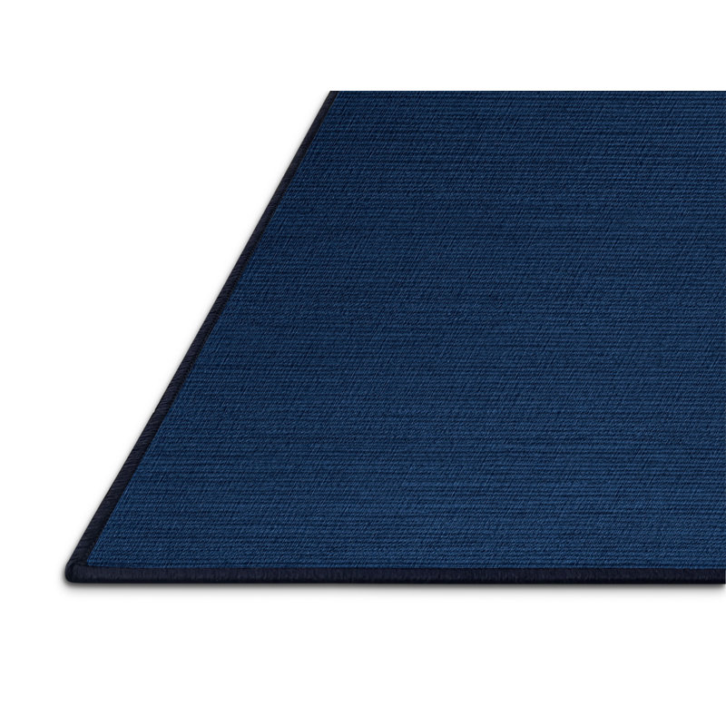 Tapis bleu uni lavable à la machine, Rectangle 5 pi x 7 pi