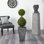 Double Boxwood Topiary Artificial Tree in Cement Planter