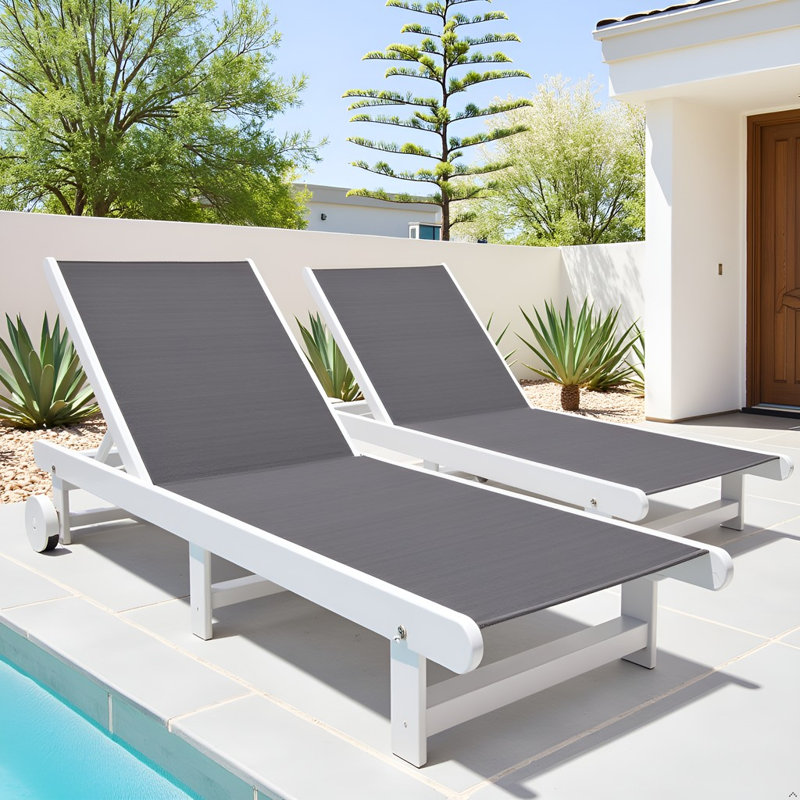 Venice HDPE Chaise Lounge,, White