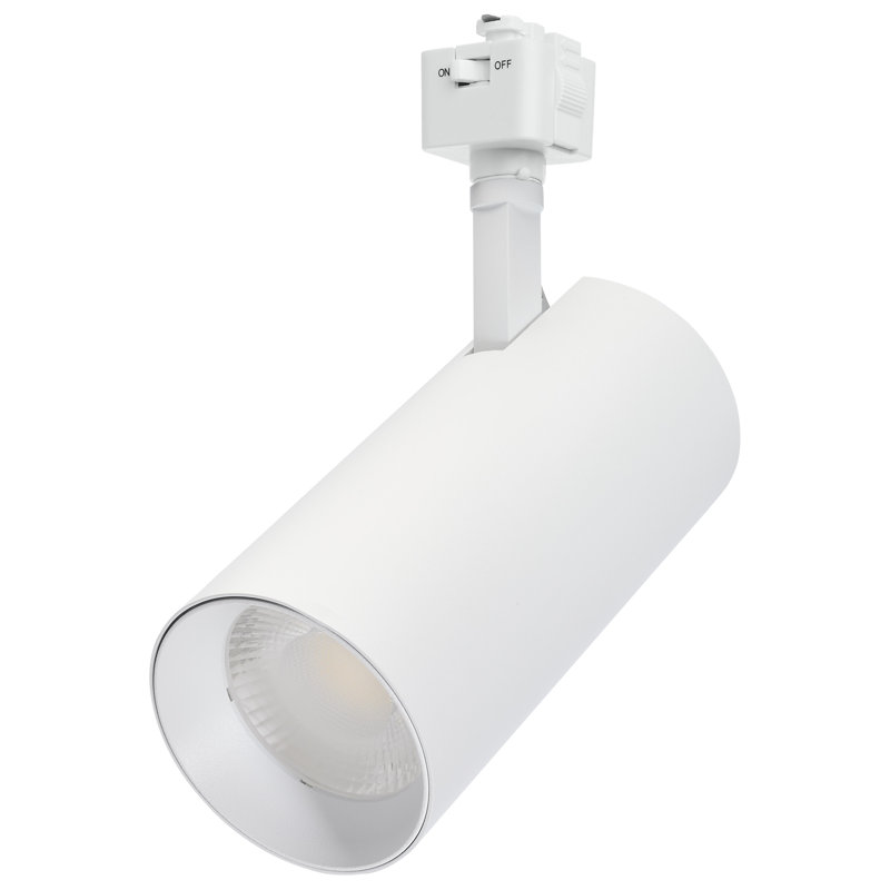 Tête de rail à DEL de 30 watts à faisceau de 48 degrés et à 5 degrés de largeur variable sélectionnable , Blanc mat