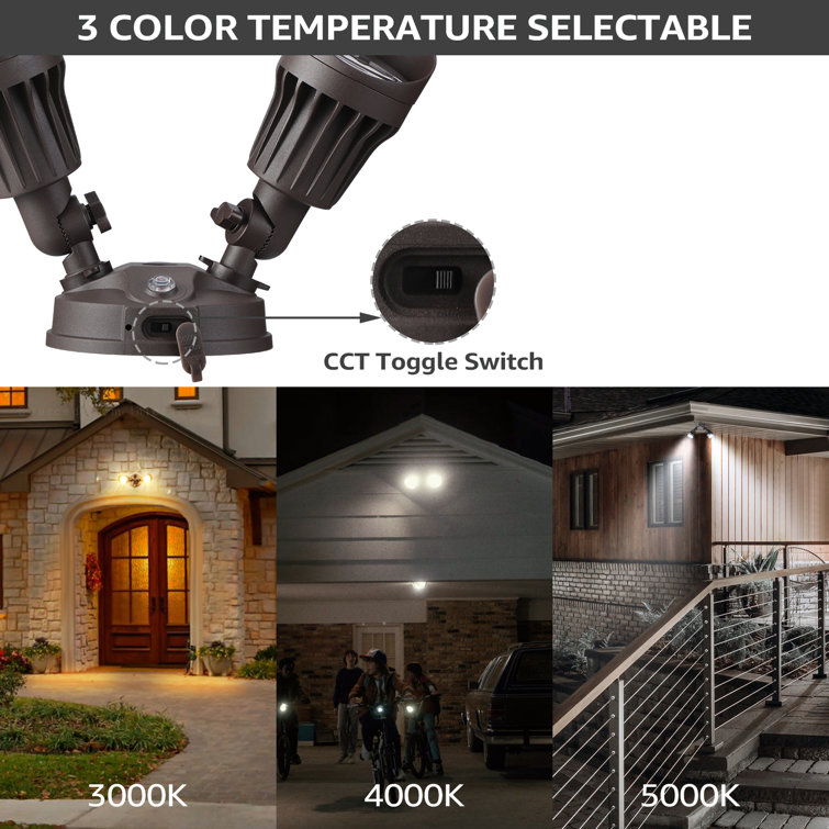 LEONLITE LED Motion Sensor Security Light Dusk to Dawn Color Temperature  Selectable Wayfair