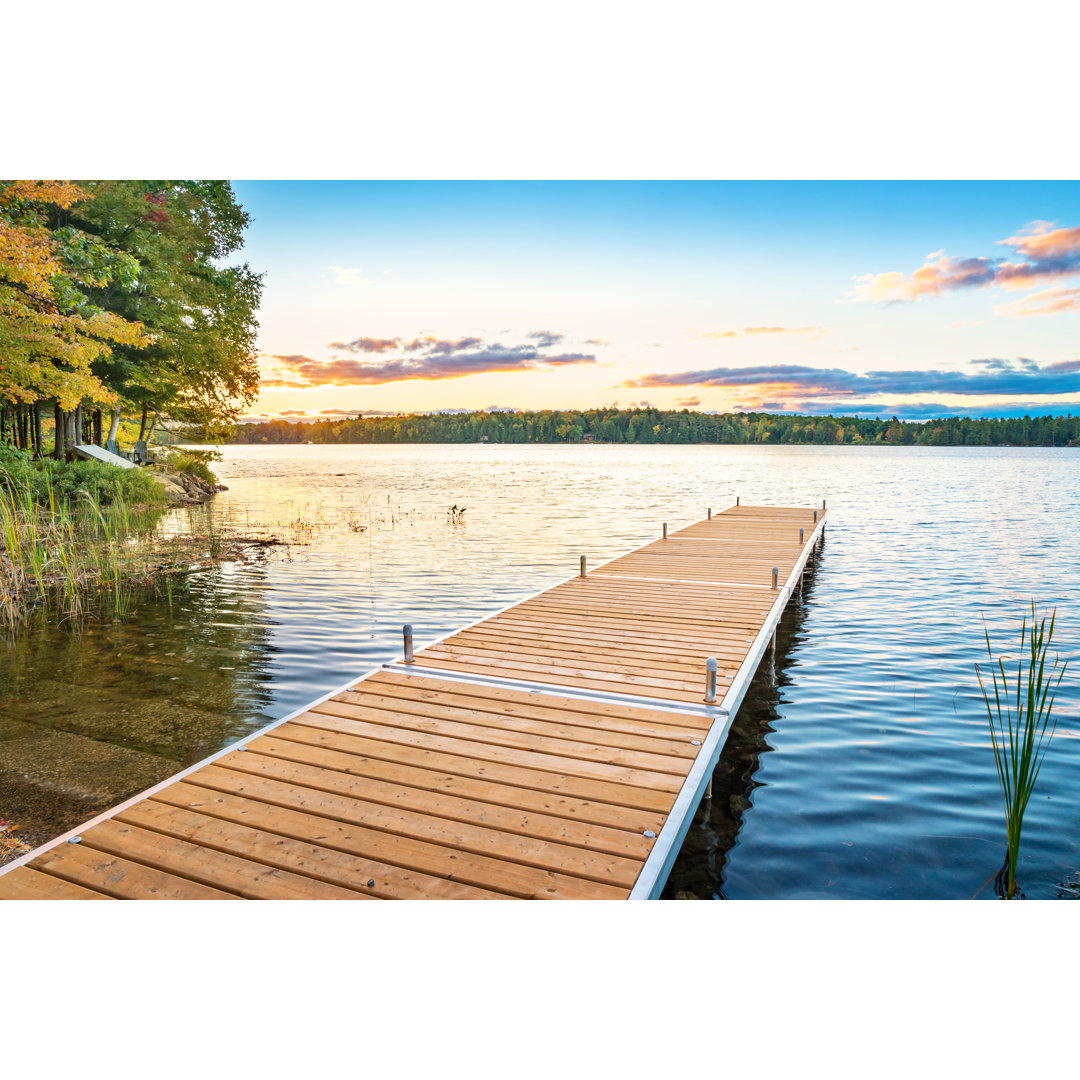 Pier At Lake von Benedek - Kunstdrucke auf Leinwand ohne Rahmen