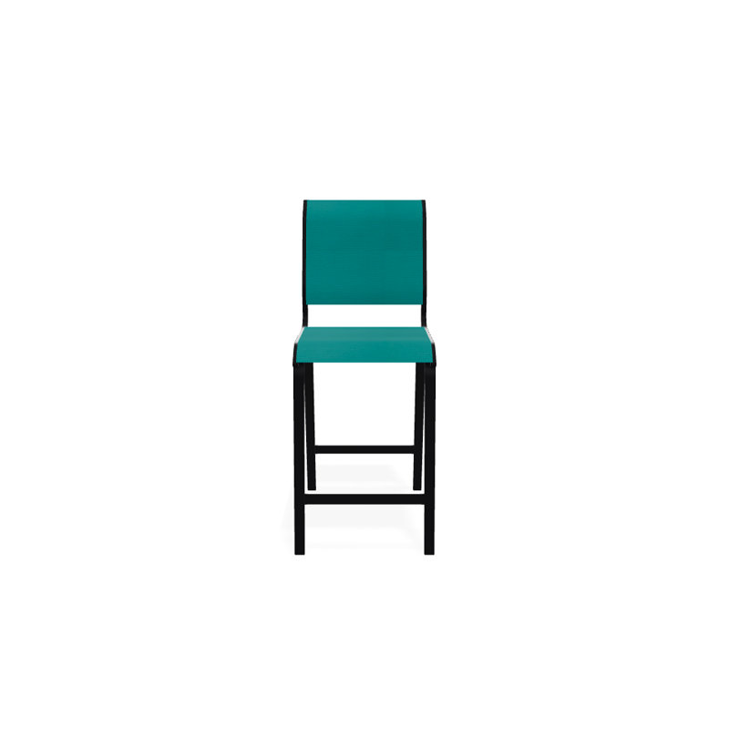 Tabouret de bar 26 po Holna, Noir texturé, Turquoise