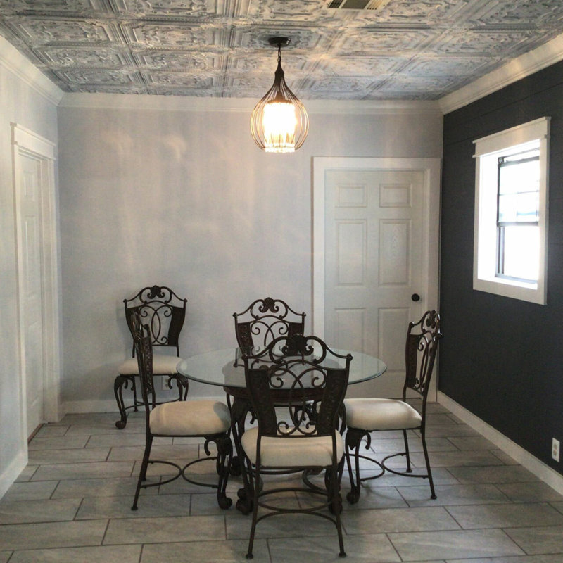 Elizabethan Shield Aged Silver PVC 2' x 2' Ceiling Tile