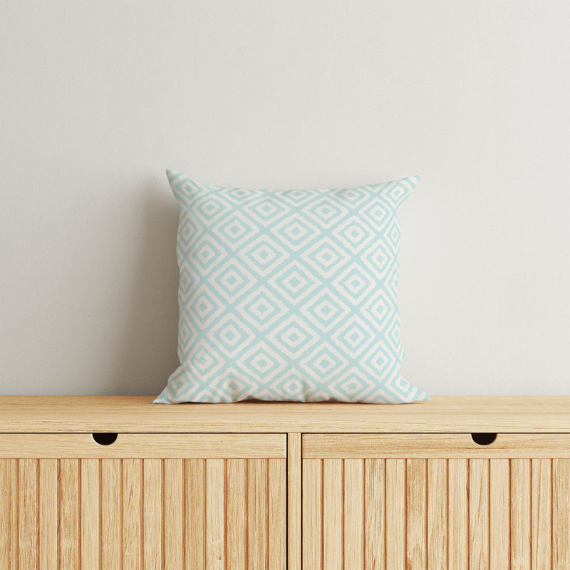 Coussin Ikat, Bleu clair / ikat bleu, H 18 po x l 18 po