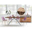 Buckhead Teak Solid Wood Top Metal Base Dining Table-61909531-61909530