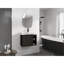 Meuble-lavabo mural 28 po avec lavabo en céramique blanche et porte à fermeture en douceur, emballage KD, chêne foncé-129669743