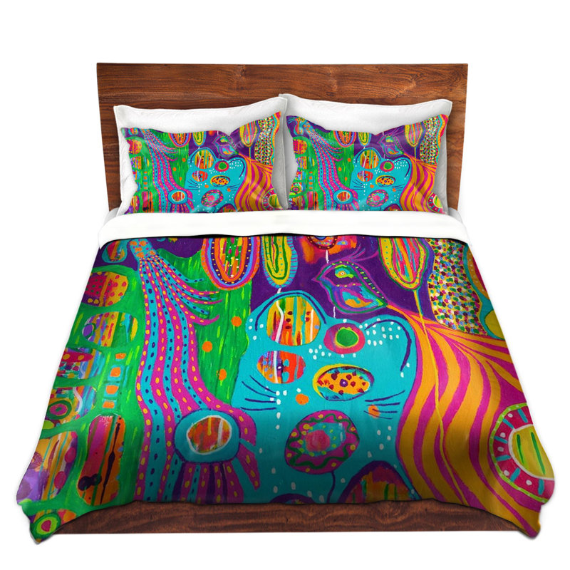 Ensemble de housse de couette pour les animaux des créatures de lollipop, 1 housse + 2 taies très grand lit